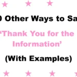 Other Ways to Say ‘Thank You for the Information’
